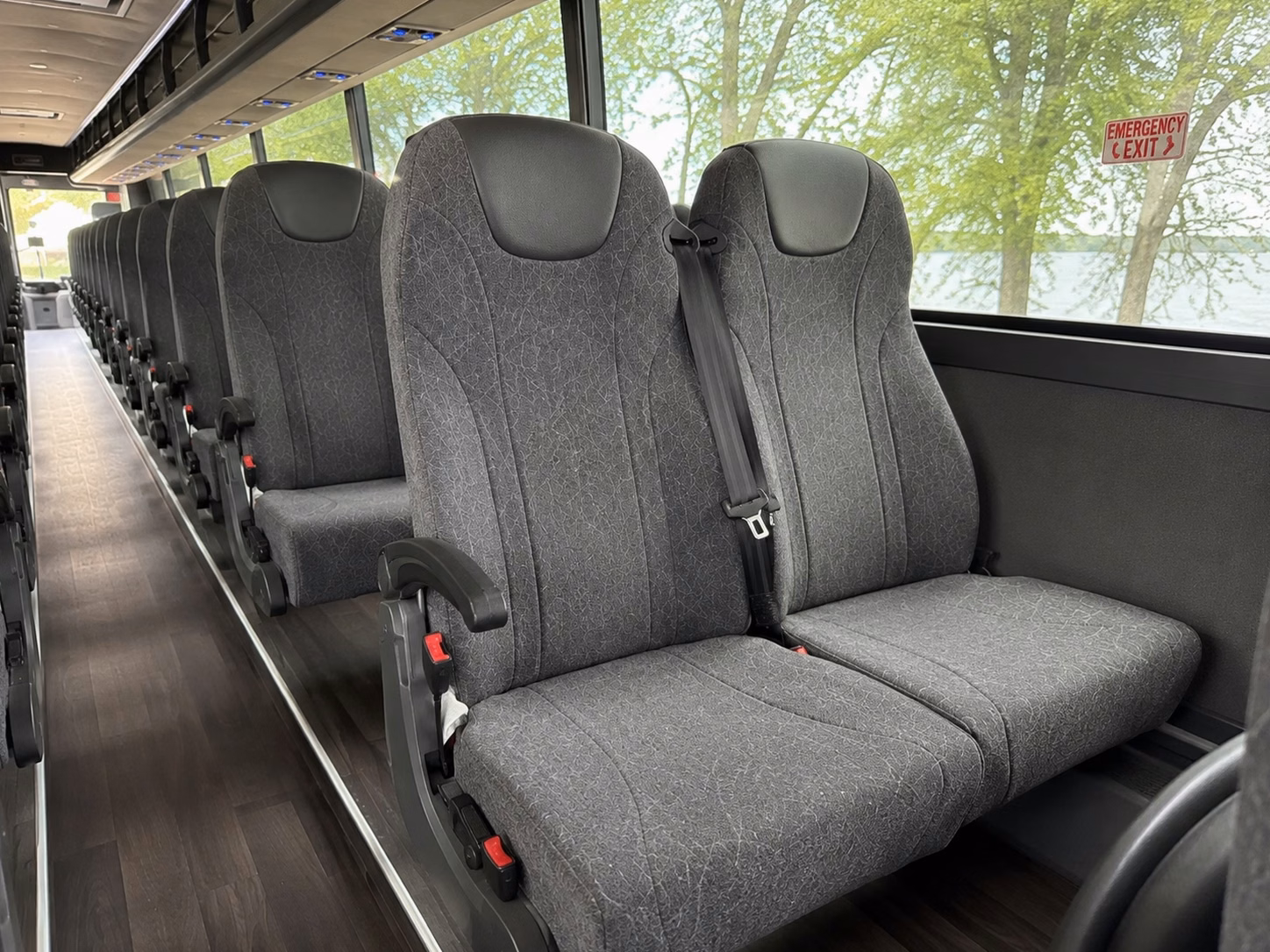 56 passenger charter bus interior